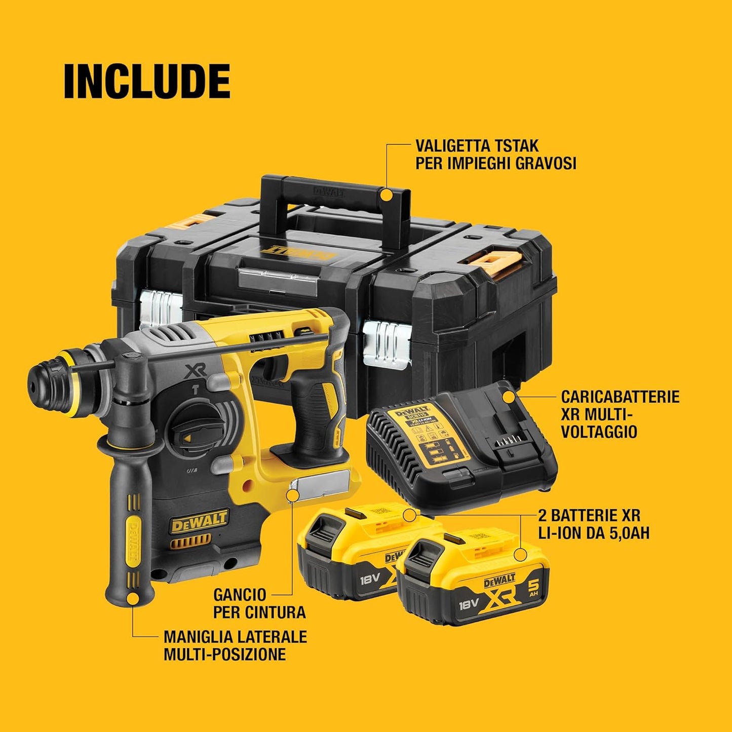 Martello Perforatore SDS-Plus XR 18V DCH273P2T-QW